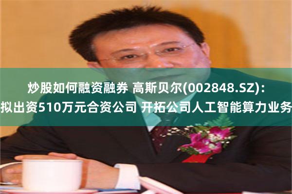 炒股如何融资融券 高斯贝尔(002848.SZ)：拟出资510万元合资公司 开拓公司人工智能算力业务